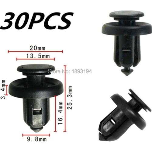 30PCS Bumper lock clip metal insert Splash Shield 91505-S9A-003 For Honda For Civic FD2 For Accord CRV 2004-On