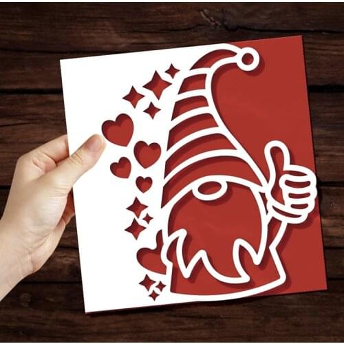Gnome Invitation 2021 New Metal Cutting Dies Stencils For Making Love Heart Scrapbooking DIY Album Paper Cards Embossing Die