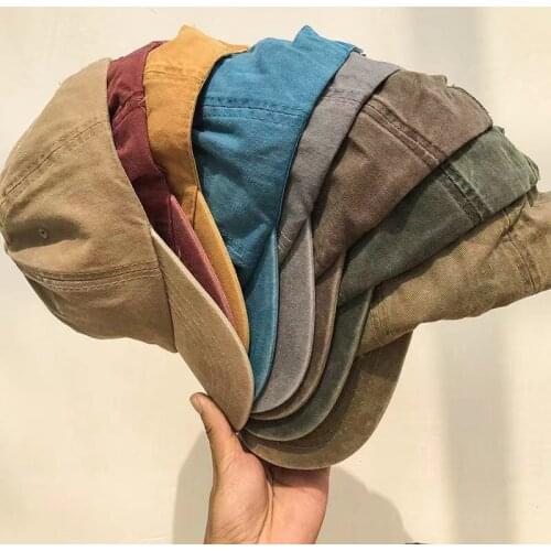 2021 New Fashion Trend Washed-out Cowboy Baseball Caps Yellow Pink Red Blue Black Washed Denim Peak Cap for Woman Man Cap Hat