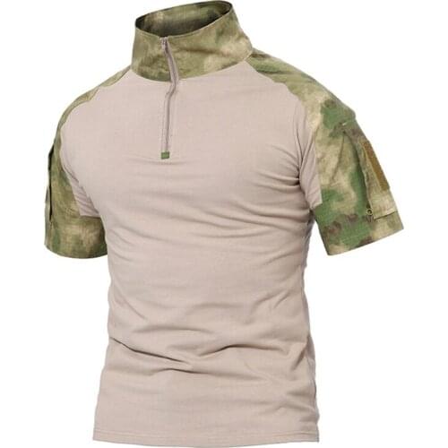 Mens Camouflage Military Shirts Tees OutdoorQuick Drying Shirt Tactical Hunting Crop Tops Workout Clothing Army Hiking T Shirt
