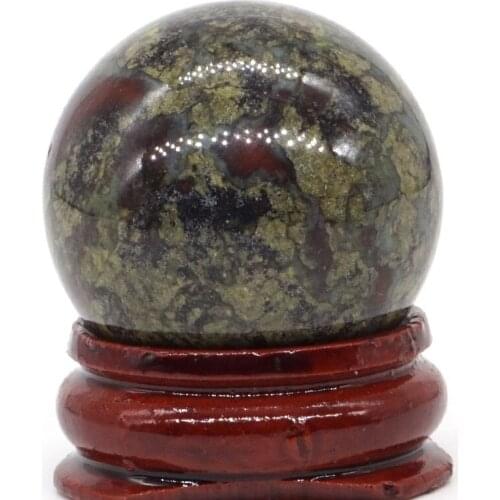 Natural Dragon Blood Stone Natural Mineral Quartz Sphere Hand Massage Crystal Ball Healing Feng Shui Home Decor Accessory 30mm