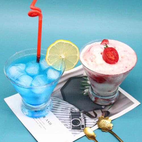 The New Colour Ice Cream Cup Dessert Milkshake Cup Cocktail Glass Juice Drink Mug Bar Martini Mug Lead-Free Fruit Dessert Glass