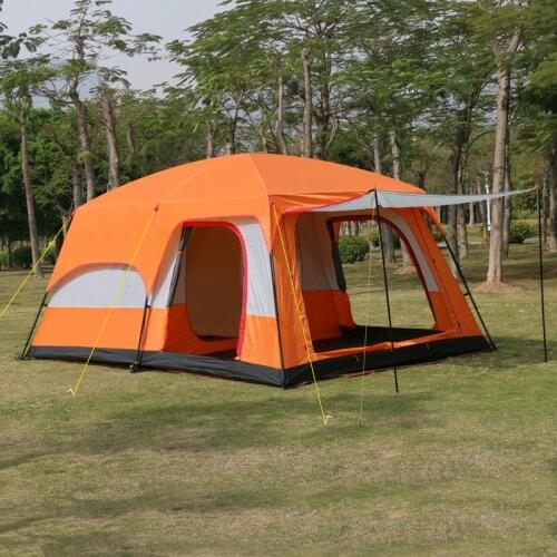 Ultralarge 6-12 Person Use One Hall Two Bedroom 4 Season Camping Tent Barraca Party Tent Family Tenta