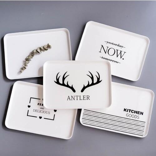 Scandinavian Style Melamine Serving Tray,Safety Fast Food Tray, Rectangular Serving Plate and Platters