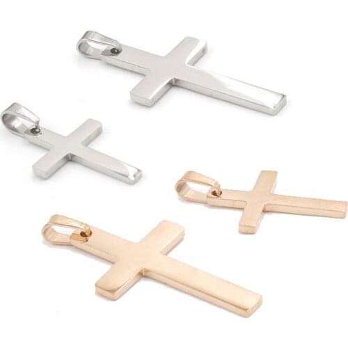 10Pcs Rose Gold/Silver Cross Charms for Jewelry Making For Handmade Jesus Christian Bracelets Necklaces DIY Making Accessories
