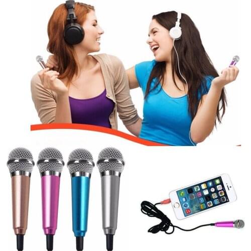 Portable 3.5mm Stereo Studio Mic KTV Car Mini Microphone For Cell Phone Laptop PC Desktop Phone Desktop Accessories