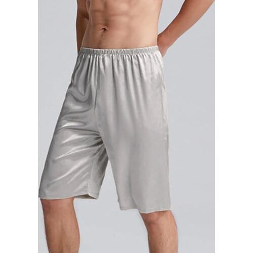 Casual Loose Mens Satin Home Silk Satin Pajamas Shorts Sleep Bottoms Nightwear Sexy Nightwear Underpants Pyjama Homme 2021 New