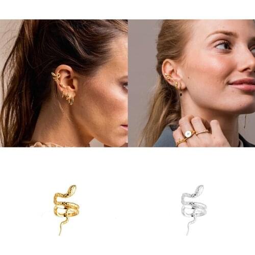 Minimalist Women Men 100% 925 Sterling Silver Animal Butterfly Snake Ear Clip Fine Jewelry Earring For Engagement Birthday Gifts