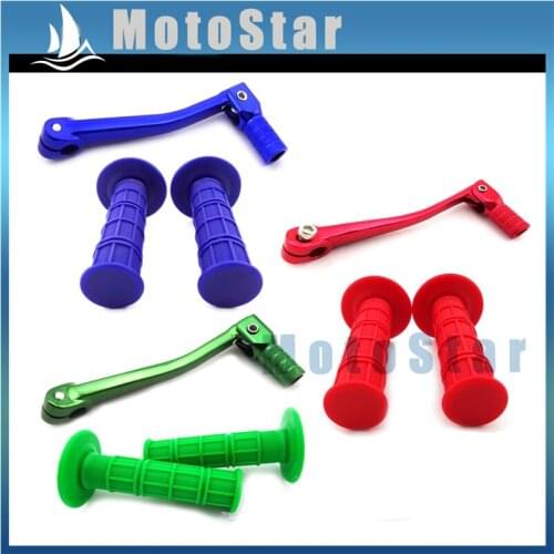 Folding Gear Shifter Lever + Handle Grips For Chinese Pit Dirt Bike Motorcycle 50cc 70cc 90cc 110cc 125cc 140cc 150cc 160cc