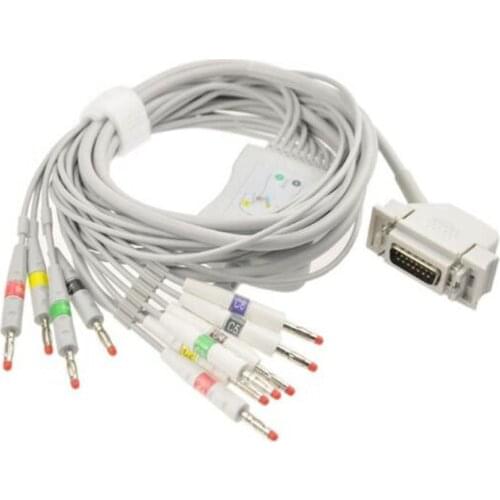 Compatible for Siemens Hellige Bosch Cambridge Custo-med DEGO Von Berg ECG EKG Cable with leadwires 10 leads 4.0 Banana end