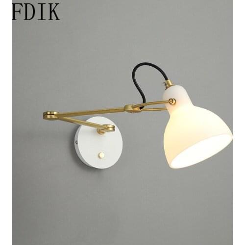 Modern Adjustable Wall Lamp Mechanical Arm Wall Light Bedside Bedroom Study Living Room Nordic Home Decoration Lighting illumire