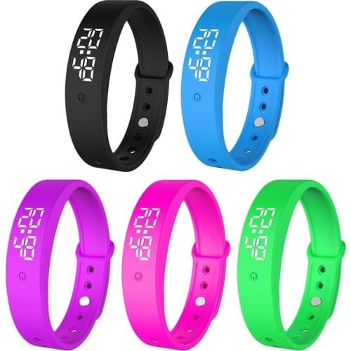 V9 Body Temperature Monitor Thermometer Vibration Alarm Wristband Smart Bracelet Bond Touch парные