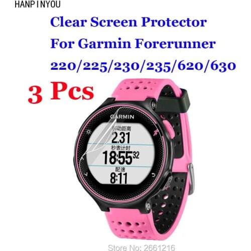 3 Pcs/Lot For Garmin Forerunner 220/225/230/235/620/630 SmartWatch HD Clear Anti-Scratch Screen Protector Protection Film