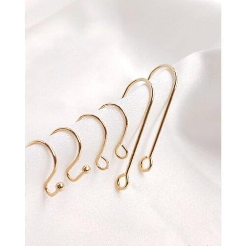 Real Gold Plated Color-Preserving Ear Hook Earrings Clasps DIY Jewelry Making Findings Jewellery Fittings Accessories