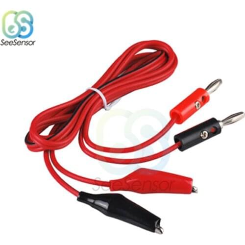 1M Alligator Cilp Crocodile Cable to AV Banana Plug Test Cable Lead Connector Dual Tester Probe Crocodile Clip for Multimeter