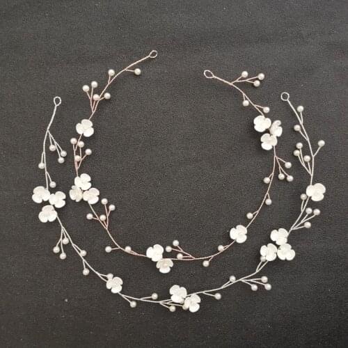 SLBRIDAL Handmade 3 Colors Crystal Rhinestone Flower Wedding Hair accessories Hairband Bridal Headband Bridesmaids Jewelry Women