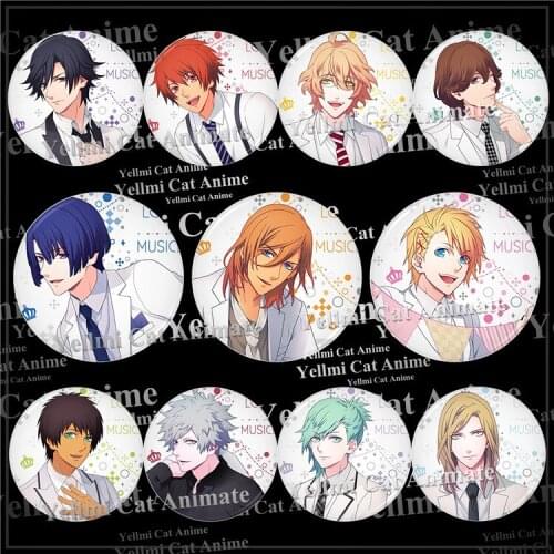 1pc 58mm acrylic Broszka Uta no Prince Sama Cecil Ranmaru Ryuya Icons Iron On backpack Cloth Badges Brooch
