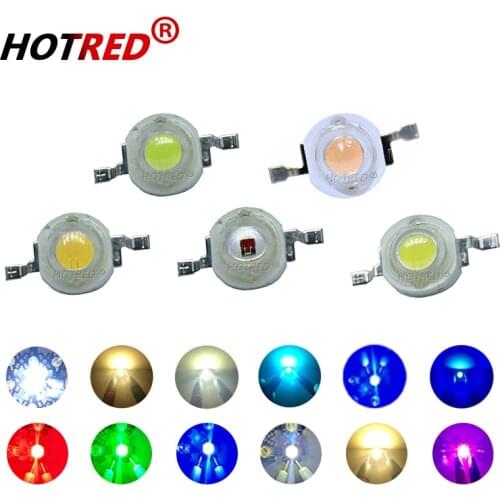 10pcs LED Chip 3W Warm Cool White Red Blue Green Yellow UVA IR Full Spectrum 660nm 440nm COB Grow Lamp For 3 W Watt Light Beads