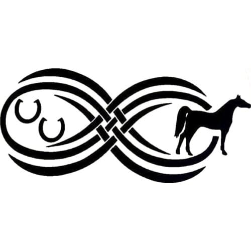 15.5cm*7cm Arabian Tribal Horse Infinity Vinyl Car Sticker Motorcycle Decal Black/Silver S6-2733