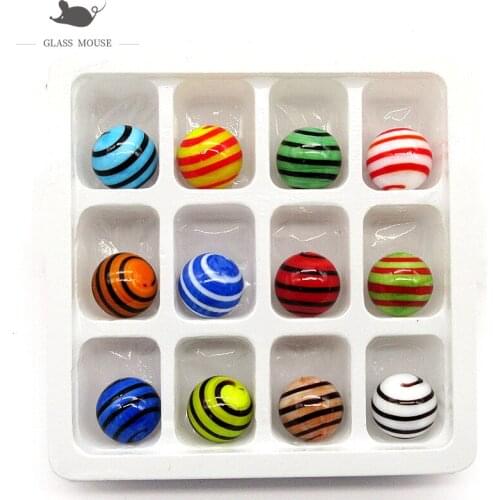 18mm Handmade Glass Marbles Balls Charms Home Decor accessories for Fish Tank Vase Aquarium game Toys for Kids Children 12PCS
