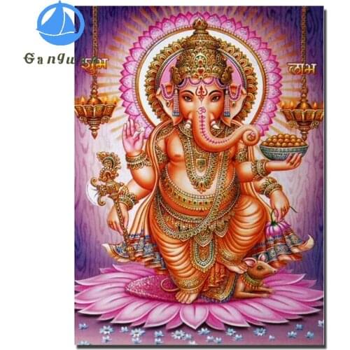 New Buddha Ganesha pattern Diamond Embroidery 5d Diamond Painting Full Square round Rhinestones Picture Diamond Mosaic Beadwork