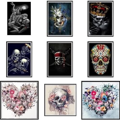 Diamond Painting 5d Diy Horror Skull Anime Embroidery Art Mosaic Halloween Home Decoration Wall Decoration Personalized Gift