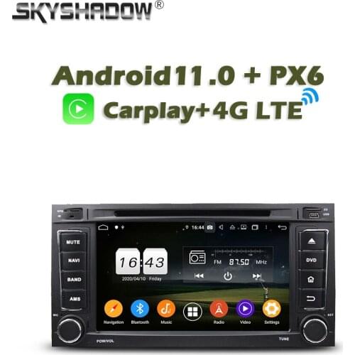 Wireless Carplay PX6 Android 10.0 4G + 64GB Car DVD Player GPS RDS Radio wifi Bluetooth 5.0 For VW TOUAREG MULTIVAN 2002 - 2012