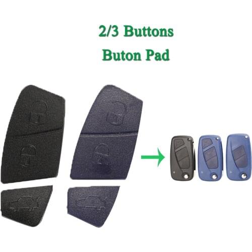 Bilchave 2/3 Buttons Silicone Rubber Car Key Button Pad For Fiat Punto Panda Replacement Red Flip Remote Auto Key Pads