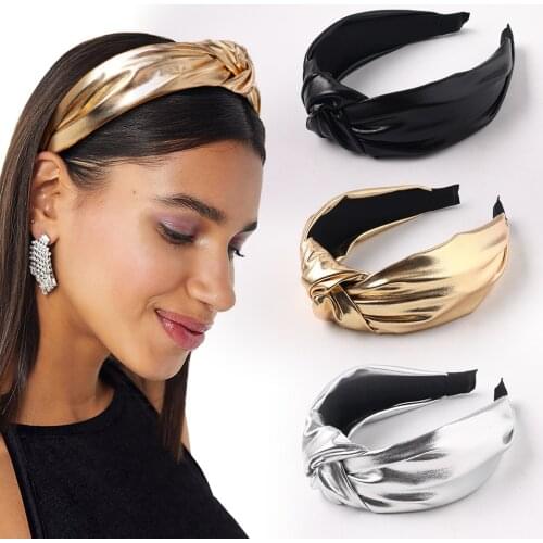 Bohemian Vintage Bohemian Pu Leather Knot Hairband Knotted Headband Hair Accessories