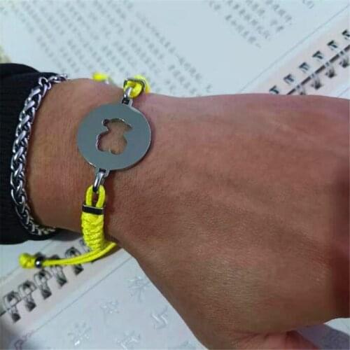 Stainless Steel Hollow Out Cute Bear Bracelets For Women Minimalist Fashion Animal Bracelet For Men Gifts Jewelry Accessories