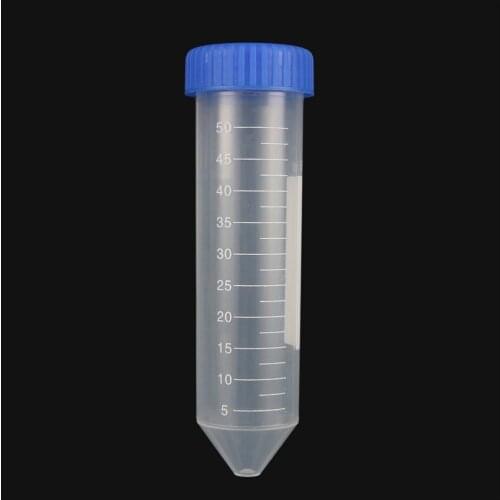 2Pcs 50ml Plastic Transparent Centrifuge Tube with Scale Centrifugal Tube Free-standing Screw Cap Cone Bottom Laboratory Tool