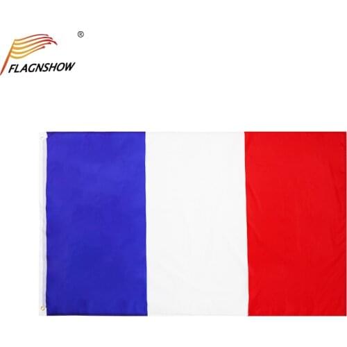 Flagnshow France Flag One Piece 3X5 FT Hanging French National Flags Polyester Indoor Outdoor for Decoration