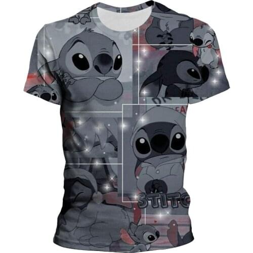 Lilo & Stitch Child t-shirt Summer 3D Print New Cool Boy Girl Kids Short sleeve shirts Harajuku Mens clothes Casual Women Tee