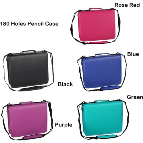 Kawaii PU Leather School Pencil Case 180 Hole Big Penal Pencilcase for Colored Pencils Spiral Removable Pen Box Stationery Pouch