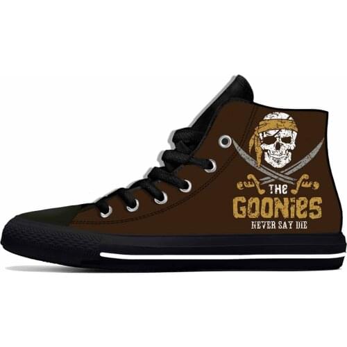 Movie Goonies Never Say Die Fashion Classic Cool Casual Cloth Shoes High Top Lightweight Breathable 3D Print Men Women Sneakers