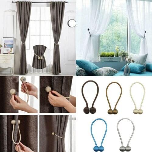 Magnetic Pearl Ball Curtain Tiebacks Backs Holdbacks Buckle Clips Accessory Curtain Decorative Accessories