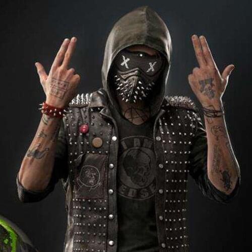 Watch Dog Masks Punk Rivet Mask Party Devil Cosplay Masks Masquerade Half Face Costume Props Cosplay Mask for Halloween Party