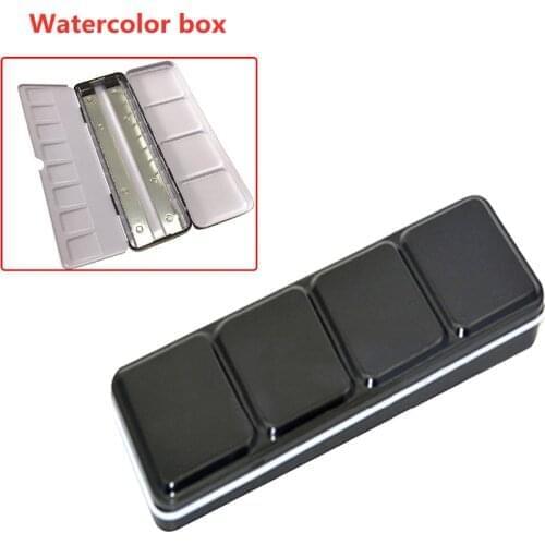 Metal Empty Solid Watercolor Box Case Tin for 24 Colors Artist Drawing Paint Box Palette Professionals Painting Art Supplies