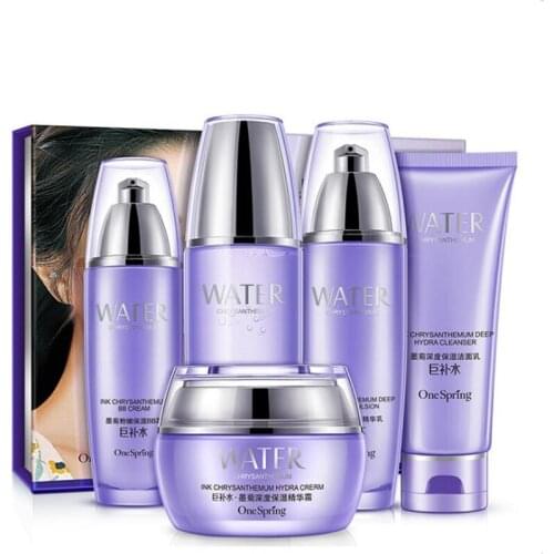 Brand Black Chrysanthemum Face Care Skin makeup set,Eyes Care cosmetics kit,Moist Concealer BB Cream,Liquid Fundation Cream