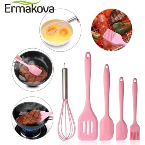 ERMAKOVA 5PCS/Set Silicone Cooking Tool Sets Egg Beater Shovel Spatula Oil Brush Non-stick Kitchenware Kitchen Utensils Sets