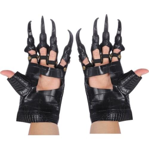 New Arrival Dragon Devil Hands Gloves PU Leather Monster Scary Costume Cosplay Claws Gloves Halloween Props