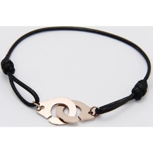 New Creative Stainless Steel Handcuffs Bangles Bracelets for Lover Rope Link Chain Bracelet Hook-ups Designed Jewelry