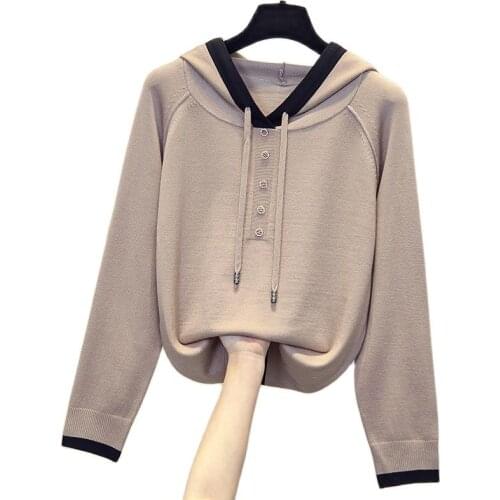 New Spring Women Cashmere Sweater Sport Hoodie Pullovers knitting Jacket Student Bottomed Female Loose 2021 Autumn Sweater Tops