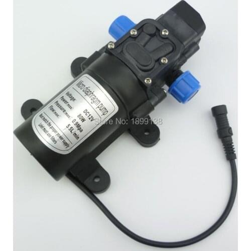 NUOTRILIN DC 12V 24v 80W High pressure mini water pump 5.5Lpm Automatic pressure switch control