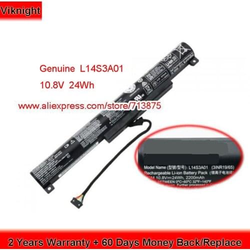 Genuine L14S3A01 Battery for Lenovo Ideapad 100-15IBY L14C3A01 5B10K10220 5B10H4276 10.8V 24Wh
