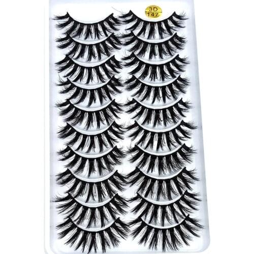2019 NEW 10 pairs 100% Real Mink Eyelashes 3D Natural False Eyelashes Mink Lashes Soft Eyelash Extension Makeup Kit Cilios