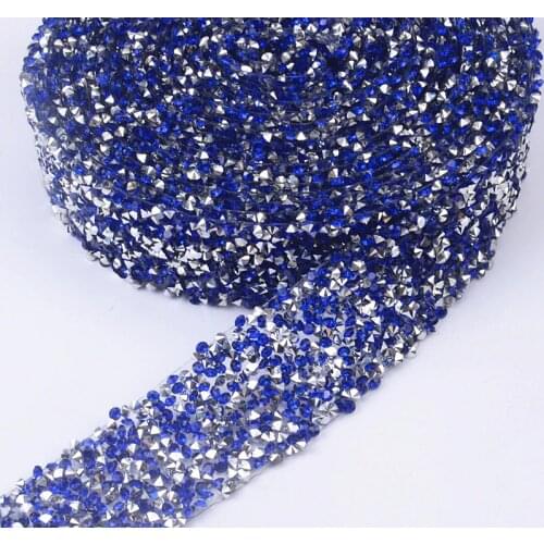 Clear with silver crystal rhinestone wedding banding, 3cm width,fancy bridal dress belt trim,wedding cake banding