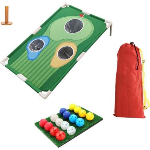 Golf Swing Trainer Practice Golf Ball Cornhole Board Set Indoor Outdoor Adults Children Putting Green Training Aid Golf Supplies
