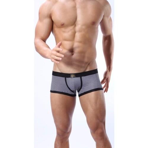High Quality Mens Lycra Cotton Underwear Boxer shorts Boxers Men Knit Stripe Boxer Shorts Breathable Brand Underwear Men Boxer
