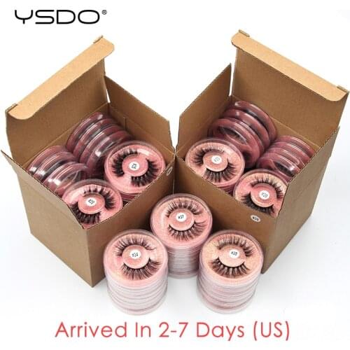 YSDO 3d mink lashes wholesale 4/10/20/50/100 pcs natural faux mink eyelashes makeup false eyelashes in bulk cruelty free lashes